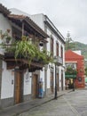 Teror, Gran Canaria, Canary Islands, Spain December 21, 2020: Street of beautiful historic town Teror with colorful Royalty Free Stock Photo