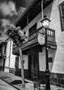 Teror - traditional house in black and white Royalty Free Stock Photo