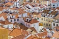Terra cotta clay roofs in Lisbon