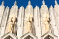 Terra cotta sculptures on the facade of Boston Avenue United Methodist Church in Tulsa, OK