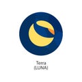 Terra LUNA decentralized cryptocurrency vector logo icon