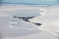 Aerial view of Captain Scotts Hut, Cape Evans, Antarctica