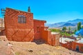 The terrace adobe houses on the mountain slope of Abyaneh village