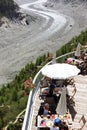 Terrace along the ice-road to Mer de Glace, France