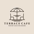 Terrace cafe art logo, icon and symbol, vector illustration design