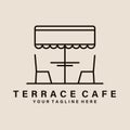 Terrace cafe art logo, icon and symbol, vector illustration