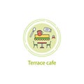 Terrace cafe concept line icon Royalty Free Stock Photo