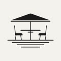 Terrace cafe simple line art logo icon template vector illustration design. modern minimalist restaurant logo concept Royalty Free Stock Photo