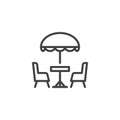 Terrace cafe line icon