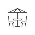 Terrace cafe line icon, outline vector sign