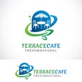 terrace cafe logo design template