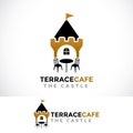 terrace cafe logo design template