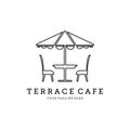 Terrace cafe vector minimalist logo illustration design