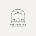 The terrace coffee minimalist line art badge logo