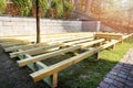 terrace construction - wooden frame for patio deck