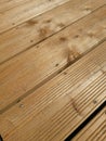 Wooden pine deck shelves Royalty Free Stock Photo