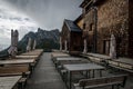 Terrace of Erfurter Chalet or hÃÂ¼tte, Rofan Alps, The Brandenberg Alps, Austria, Europe