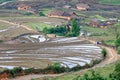 Hilly terraced field