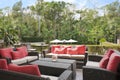 Patio in front of the Australian jungle. Jungle Resort Byron Bay, Australia