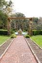 Terrace and fountains at the entrance to Ravine Gardens State Park in Palatka, FL. USA