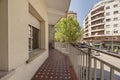 Terrace of a house overlooking a crossroads with pedestrian crossings