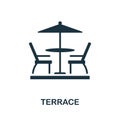 Terrace icon. Monochrome sign from balcony collection. Creative Terrace icon illustration for web design, infographics Royalty Free Stock Photo