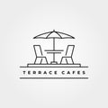 Terrace icon line art logo vector minimalist illustration design