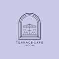 terrace icon line art vector minimalist illustration design