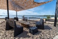 Terrace on the lake of Biscarrosse in France