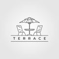 Terrace line art logo icon minimalist vector illustration design