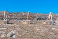 The terrace of the lions at Delos island in Greece Royalty Free Stock Photo