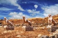 The Terrace of the Lions on Delos island Royalty Free Stock Photo