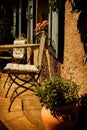 Terrace seats table terrace idyllic historic house french