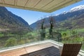 Terrace of a modern mountain house Royalty Free Stock Photo