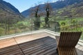 Terrace of a modern mountain house Royalty Free Stock Photo