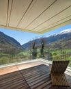 Terrace of a modern mountain house Royalty Free Stock Photo