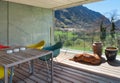 Terrace of a modern mountain house Royalty Free Stock Photo