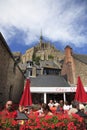 Terrace at Mont Saint Michel Royalty Free Stock Photo