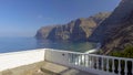 Terrace near Los Gigantes mountains , aerial view of Tenerife, Spain