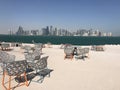 Terrace overlooking the Doha skyline