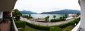 Terrace overlooking the Lake of Ceresio in Switzerland