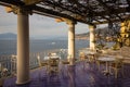 Terrace overlooking mount Vesuvius. Sorrento. Naples. Italy Royalty Free Stock Photo