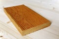 Terrace panel made from larch wood. Royalty Free Stock Photo