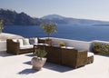 Terrace relax in Santorini Royalty Free Stock Photo