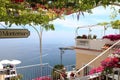 Terrace of a restaurant on the Amalfi Coast Royalty Free Stock Photo