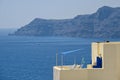 Terrace on the sea Oia - Santorini Island - Aegean sea - Greece Royalty Free Stock Photo