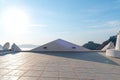 Terrace on the sea - Thira village - Aegean sea - Santorini island - Greece Royalty Free Stock Photo