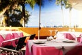 Terrace of seaside restaurant Royalty Free Stock Photo