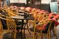 Terrace seats and tables Royalty Free Stock Photo