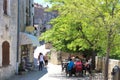 Terrace and soapshop in Les Baux-de-Provence, France